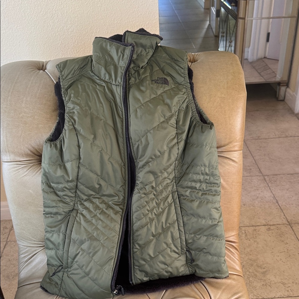 The North Face Olive Green Puffer Vest